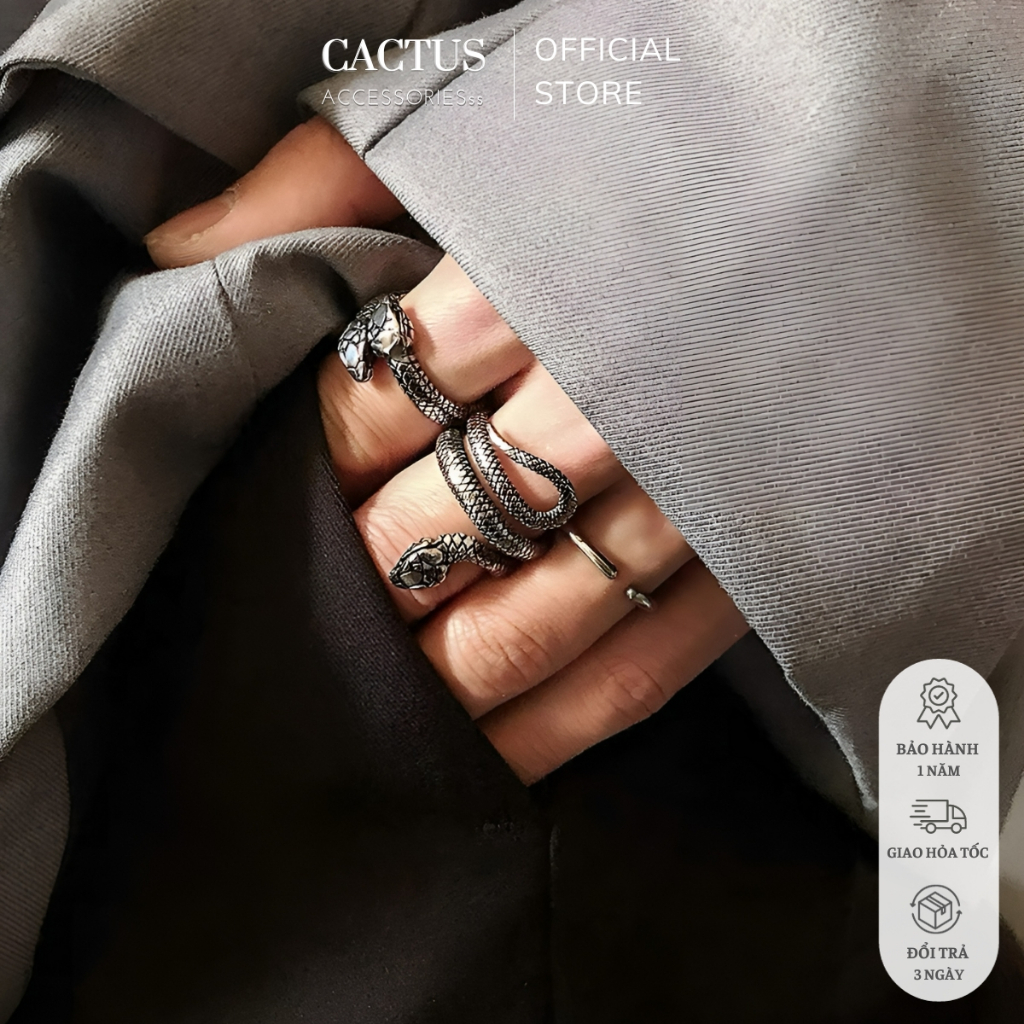 Nhẫn hình rắn đủ loại , ring snake thép titan không gỉ