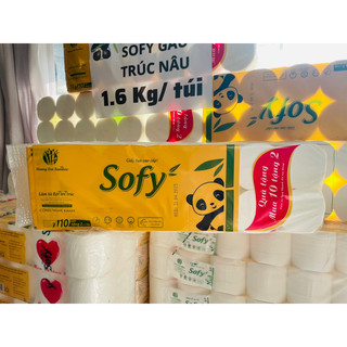 Giấy vệ sinh lụa không lõi cao cấp sofy 1.6kg 12 cuộn 5 lớp