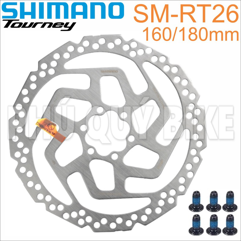 Đĩa Phanh Thắng Xe Đạp 6 Ốc SHIMANO SM RT26 160mm 180mm - CHÍNH HÃNG