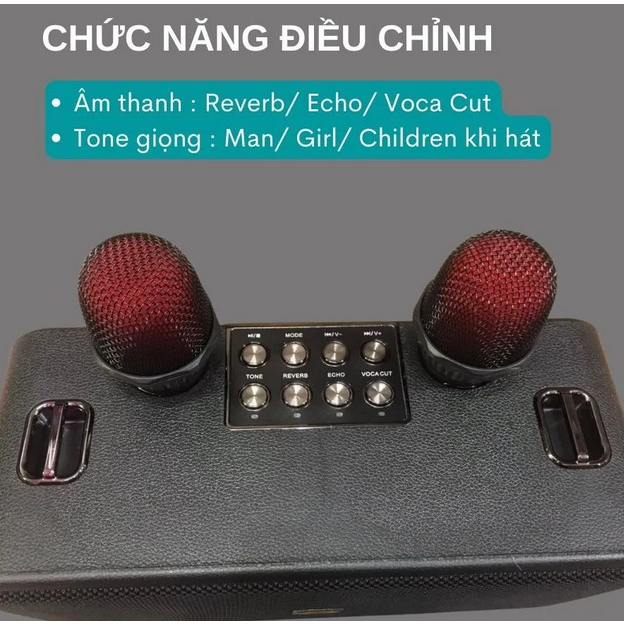 Loa bluetooth karaoke K186 kèm 2 micro không dây xách tay công xuất 20W âm thanh trầm ấm bass căng TECHBON.STORE | BigBuy360 - bigbuy360.vn