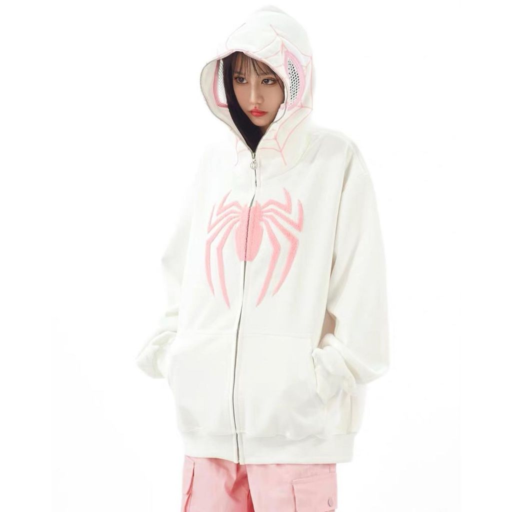 Áo hoodie nhện hoạ tiết full thêu xù nổi VẢI NỈ CHÂN CUA hàng cao cấp chuẩn hãng 3 màu hoạ tiết thêu có thể nhìn được