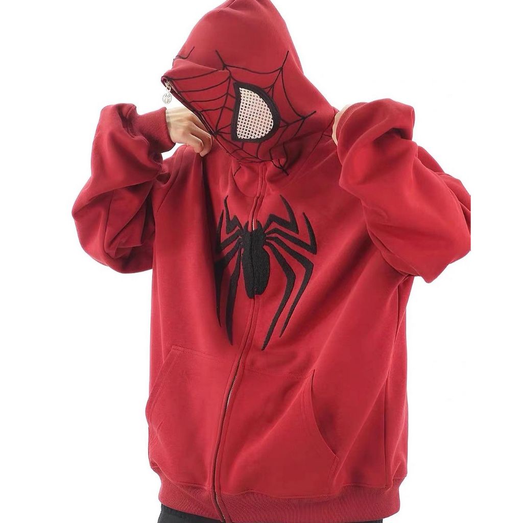 Áo hoodie nhện hoạ tiết full thêu xù nổi VẢI NỈ CHÂN CUA hàng cao cấp chuẩn hãng 3 màu hoạ tiết thêu có thể nhìn được
