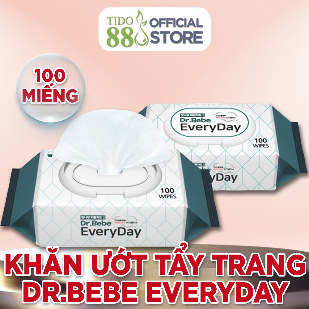 Khăn ướt tẩy trang Dr.Bebe everyDay chính hãng Hàn Quốc 100 miếng NPP Tido88