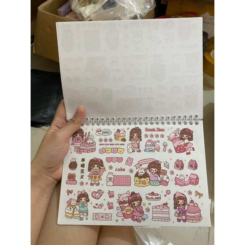Quyển hình dán Sticker 20 tờ dạng lò xo cho bé
