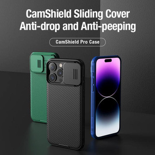 Ốp lưng Nillkin trượt bảo vệ camera iPhone 16 Pro/15 Pro Max/ 15 Pro/ 15 Plus/ 15 Nillkin Camshield chống sốc sang trọng