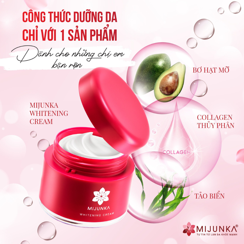 Kem dưỡng trắng da mờ nám MIJUNKA Whitening Cream 50g