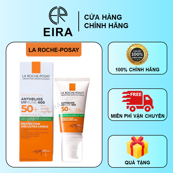 Kem Chống Nắng Kiểm Soát Bóng Nhờn La Roche-Posay Anthelios UV Mune 400 SPF50+ Oil Control Gel Cream 50ml