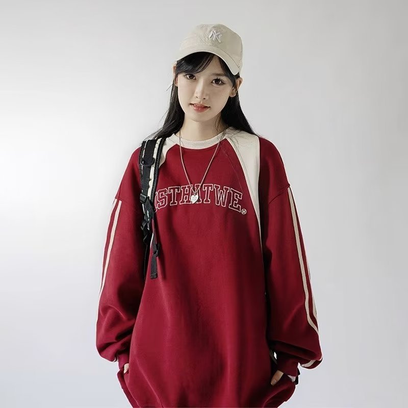 Áo Sweater Nỉ 2 Màu Phối Sọc Trắng, Áo Nỉ Đôi Dài Tay Unisex Fox Luxury