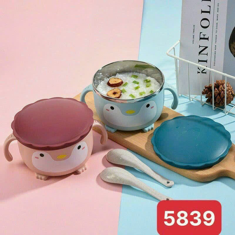 Bát ăn cháo, bát pha mỳ, tô ăn cơm cho bé hình chú chim cánh cụt siêu xinh và đáng yêu ạ