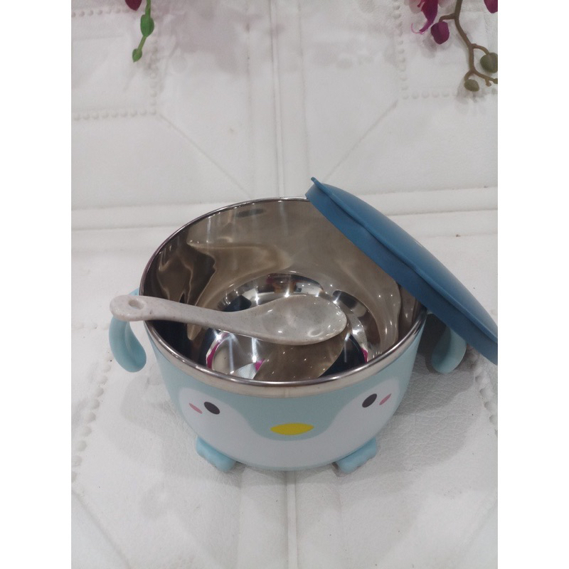 Bát ăn cháo, bát pha mỳ, tô ăn cơm cho bé hình chú chim cánh cụt siêu xinh và đáng yêu ạ