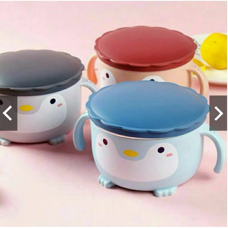 Bát ăn cháo, bát pha mỳ, tô ăn cơm cho bé hình chú chim cánh cụt siêu xinh và đáng yêu ạ