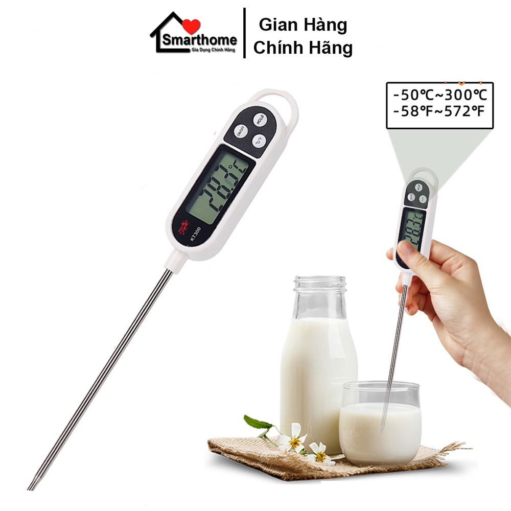 Nhiệt Kế KAW KT300 Đo Nhiệt Độ Thực Phẩm Nấu Ăn Pha Sữa, Nhiệt Độ Hiển Thị Trên Màn Hình LCD