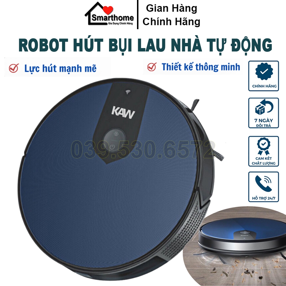 Robot Hút Bụi Lau Nhà Thông Minh Tự Động KAW Chính Hãng - Bảo Hành 12 Tháng