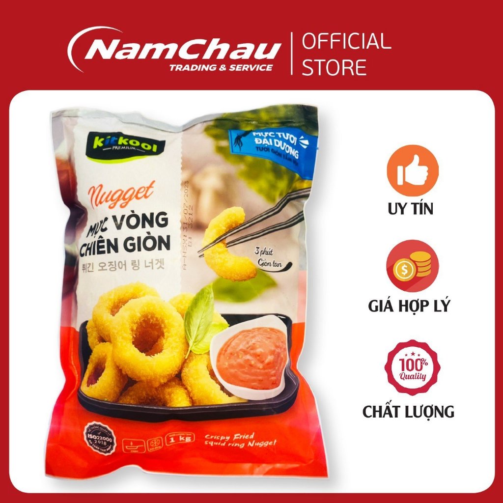 Nugget mực vòng chiên giòn Kitkool 300gr|1kg