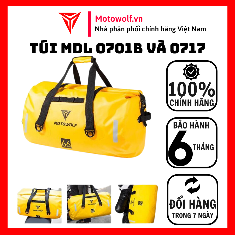 Túi Trống Chống Nước Du Lịch Thể Thao Phản Quang MOTOWOLF MDL0701 Và 0717 Đủ Size, Màu - Motowolf Việt Nam Chính Hãng