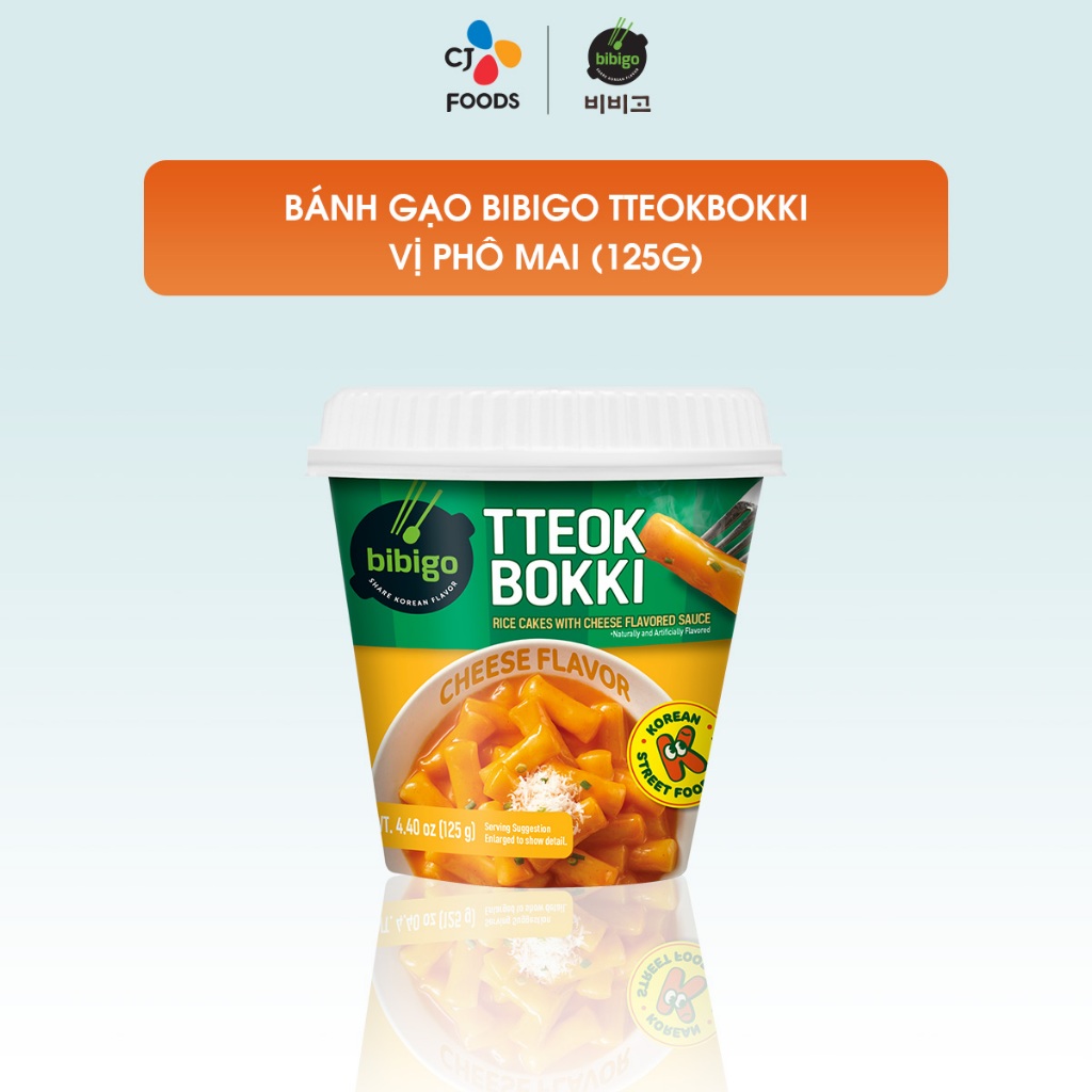 [Toàn quốc] Bánh gạo Tteokbokki Hàn Quốc Bibigo vị Phô mai/ Cay/ Cay ngọt (Hộp 125g)