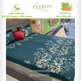 Drap Ga chun mỏng everon chính hãng màu xanh vải modal EPM 20068 lẻ hoặc bộ chăn ga gối