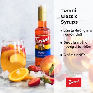 Siro pha chế vị đào torani classic peach syrup 375ml mỹ