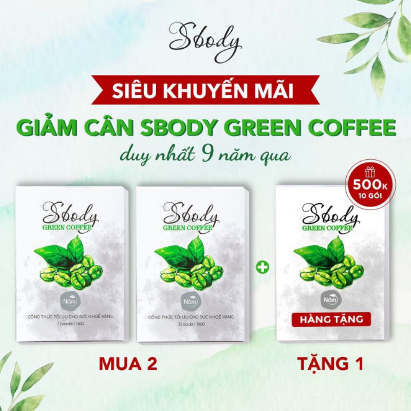 (Sẵn Hàng) Giảm cân Sbody Green Coffee (Hộp 12 gói)