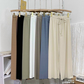 Quần Suông Hack Dáng Vải Gân Tăm Siêu Mát Lạnh-230