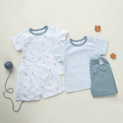Combo 2 Bộ Quần Áo Mùa Hè Cộc Nút Vai Sơ Sinh MIOMIO Cho Bé Trai, Bé Gái (Từ 0 - 24 Tháng), Vải Cotton