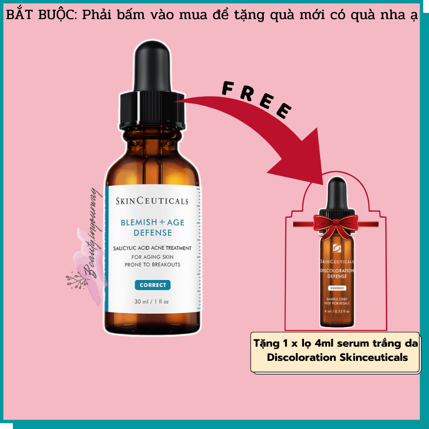 [HÀNG CÔNG TYTinh Chất giúp làm giảm mụn, kiểm soát dầu và chống lão hóa SkinCeuticals Blemish + Age Defense 30ml