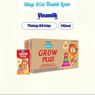 [HSD T2-2025] (Có Thẻ Tích Điểm) Thùng 48 Hộp Vinamilk Dielac Grow Plus (Sữa Non) 110ml.