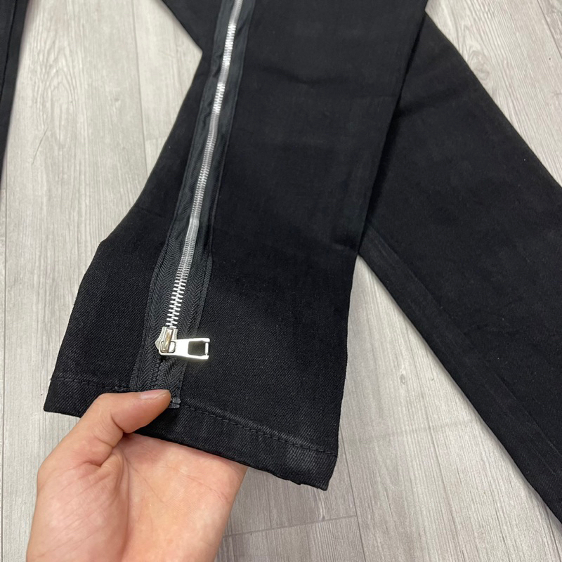 Quần Jean dsq2 Đen Mix Phối Khóa Kéo Dọc Đùi ,Jean dsq đen trơn khoá  Mẫu HOTTREND 2023