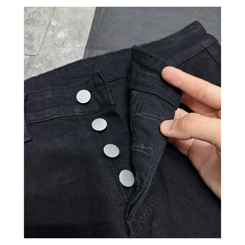 Quần Jean dsq2 Đen Mix Phối Khóa Kéo Dọc Đùi ,Jean dsq đen trơn khoá  Mẫu HOTTREND 2023