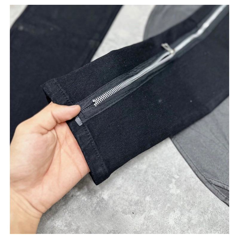 Quần Jean dsq2 Đen Mix Phối Khóa Kéo Dọc Đùi ,Jean dsq đen trơn khoá  Mẫu HOTTREND 2023