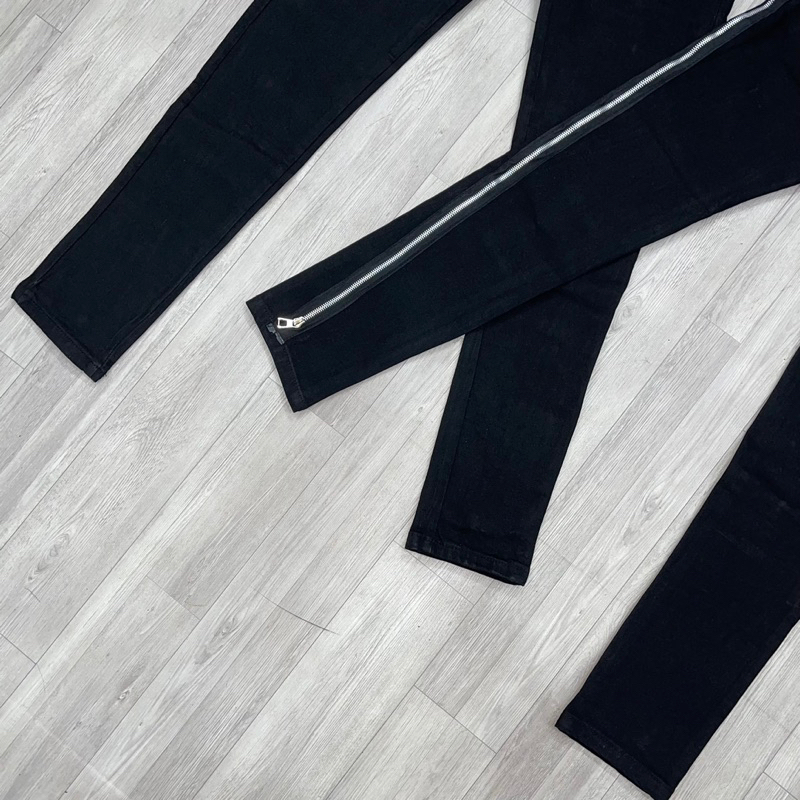 Quần Jean dsq2 Đen Mix Phối Khóa Kéo Dọc Đùi ,Jean dsq đen trơn khoá  Mẫu HOTTREND 2023