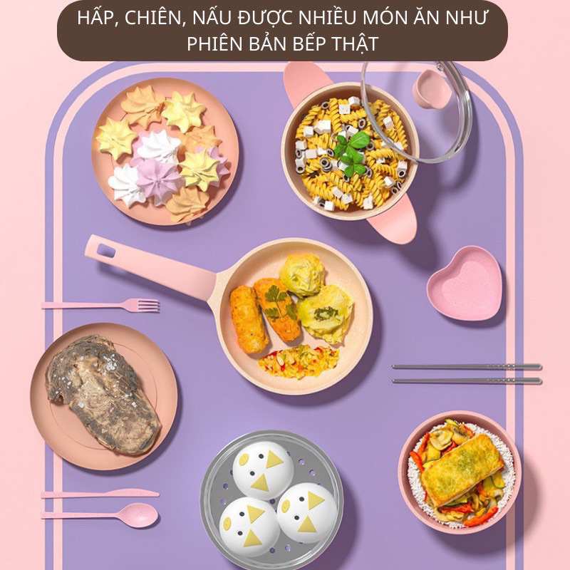 Đồ Chơi Nấu Ăn Thật Bộ 22pcs Cho Bé, Đồ Chơi Nhà Bếp Mini Cho Bé Trải Nghiệm