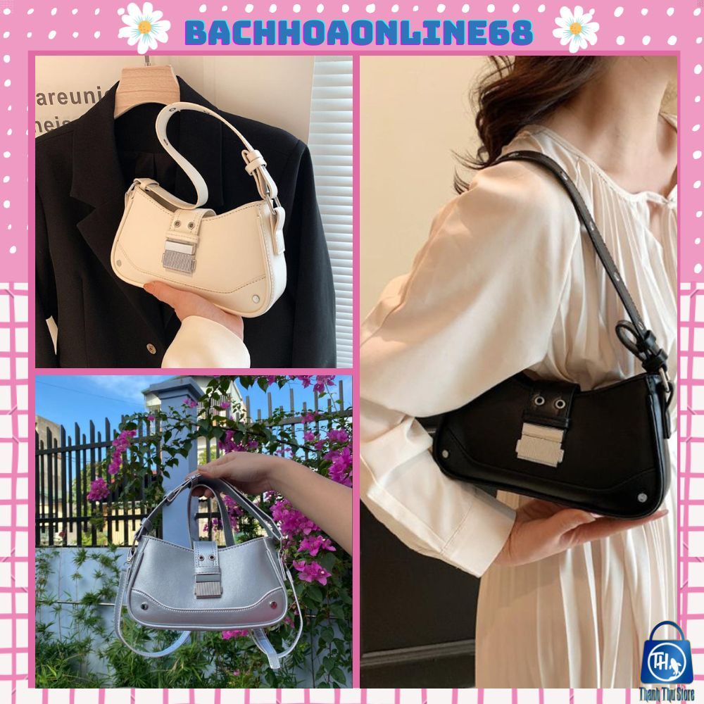 Túi xách nữ đeo chéo da mềm túi đeo vai thiết kế khoá bóp trắng sang trọng trẻ trung thời trang Bachhoaonline68 778