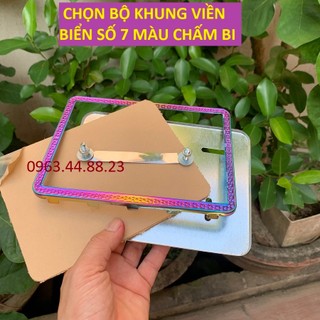 Bộ ốp khung biển số xe máy inox - titan 7 màu