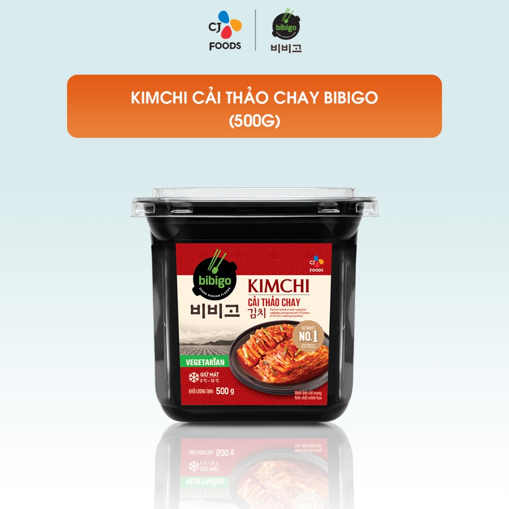 [Tặng Kimchi đơn từ 199k] Kim chi Hàn Quốc Bibigo cải thảo Chay - Hộp 500g