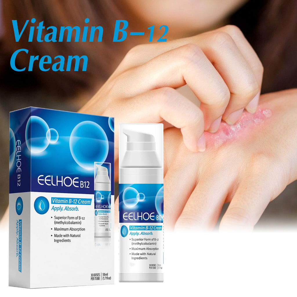 Kem vitamin B12 làm dịu mẩn đỏ và ngứa da, giảm ngứa, phục hồi da và kem chăm sóc bệnh vẩy nến cho kết quả nhanh chóng