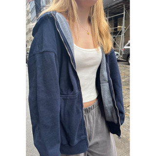 [Regular Fit] Brandy Melville Christy Hoodie (Áo khoác nỉ lót bông có mũ chùm, form dáng vừa phù hợp cho mùa đông)