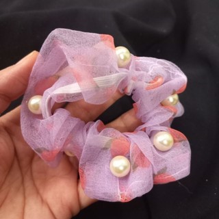 Dây cột tóc Scrunchies quả cam đính hạt