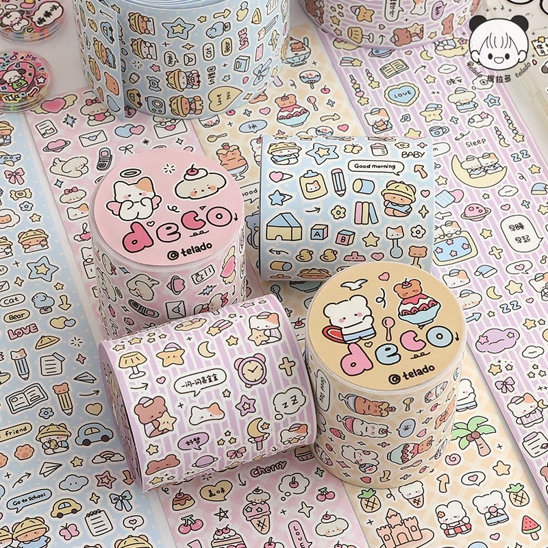 Băng dính washi tape cắt sẵn dài 35cm xinh xắn