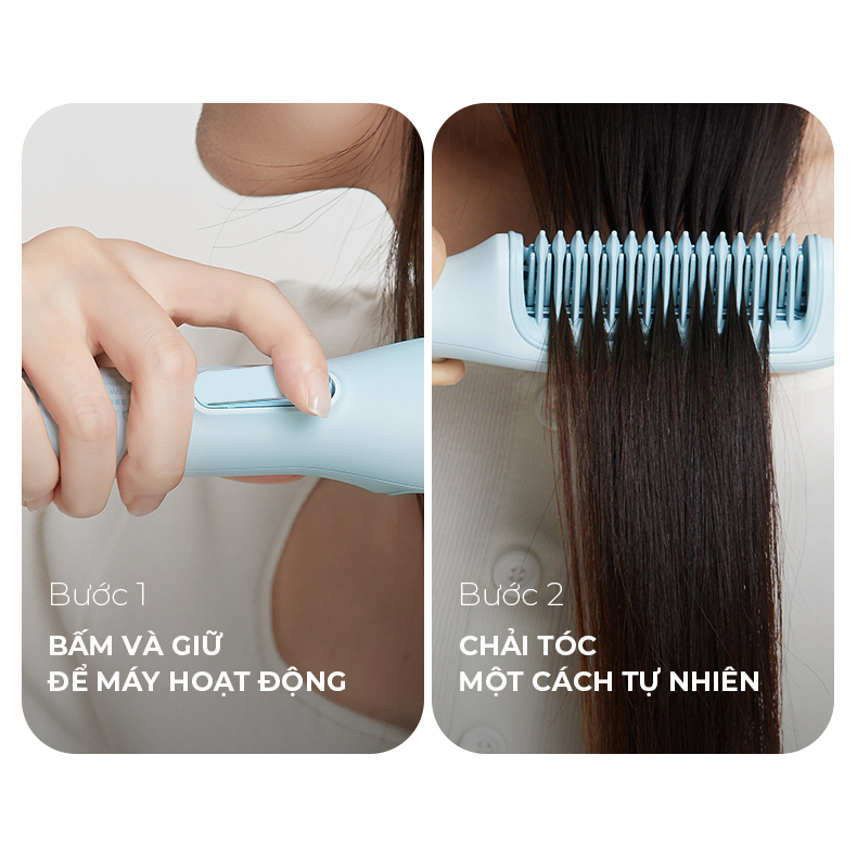 Lược Điện Ion Âm Duỗi Tóc BUMAS H10, 3 Giây Thẳng Mượt, 40 Triệu Ion Âm Bảo Vệ Tóc, Kích Thích Mọc Tóc