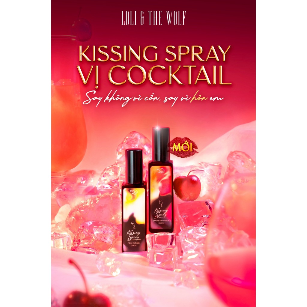 Xịt Thơm Miệng Kissing Spray Cocktail Loli & The Wolf Hương Pina Colada Mê Đắm Thơm Béo Chai 20ml