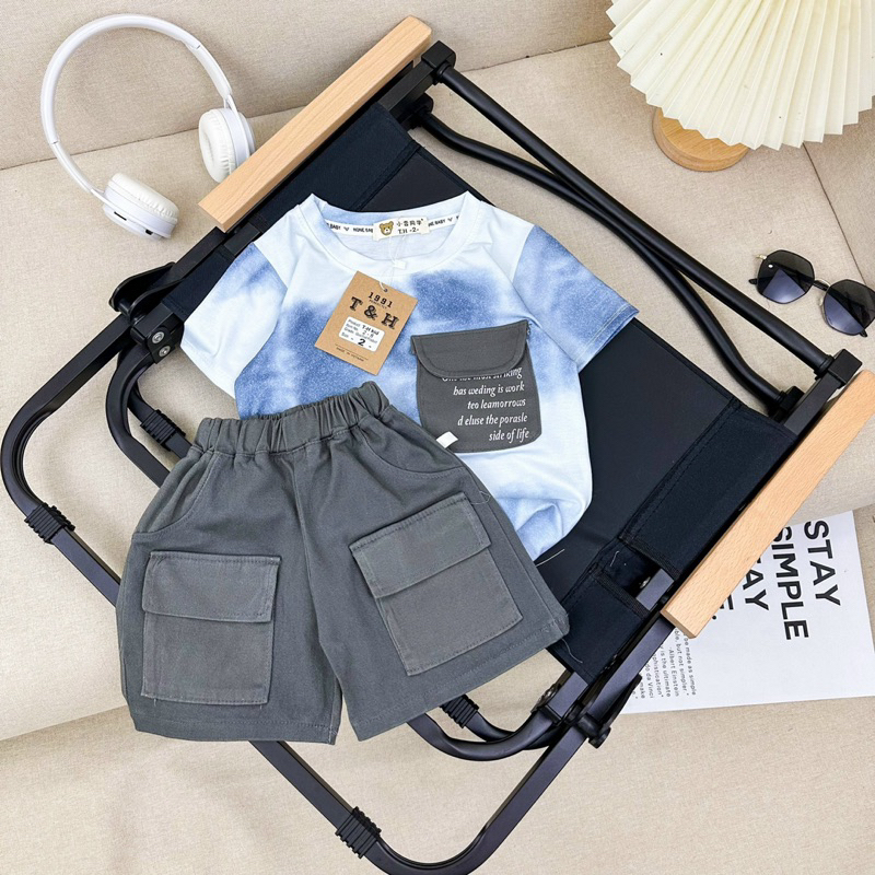 Set loang quần kaki bé trai