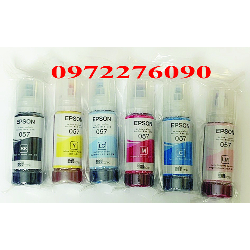 Bộ mực chính hãng cho máy in Epson L8050/ L18050 mã 057 bóc từ máy mới ra