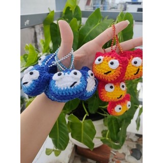 móc khóa ngọn lửa Calcifer handmade bằng len