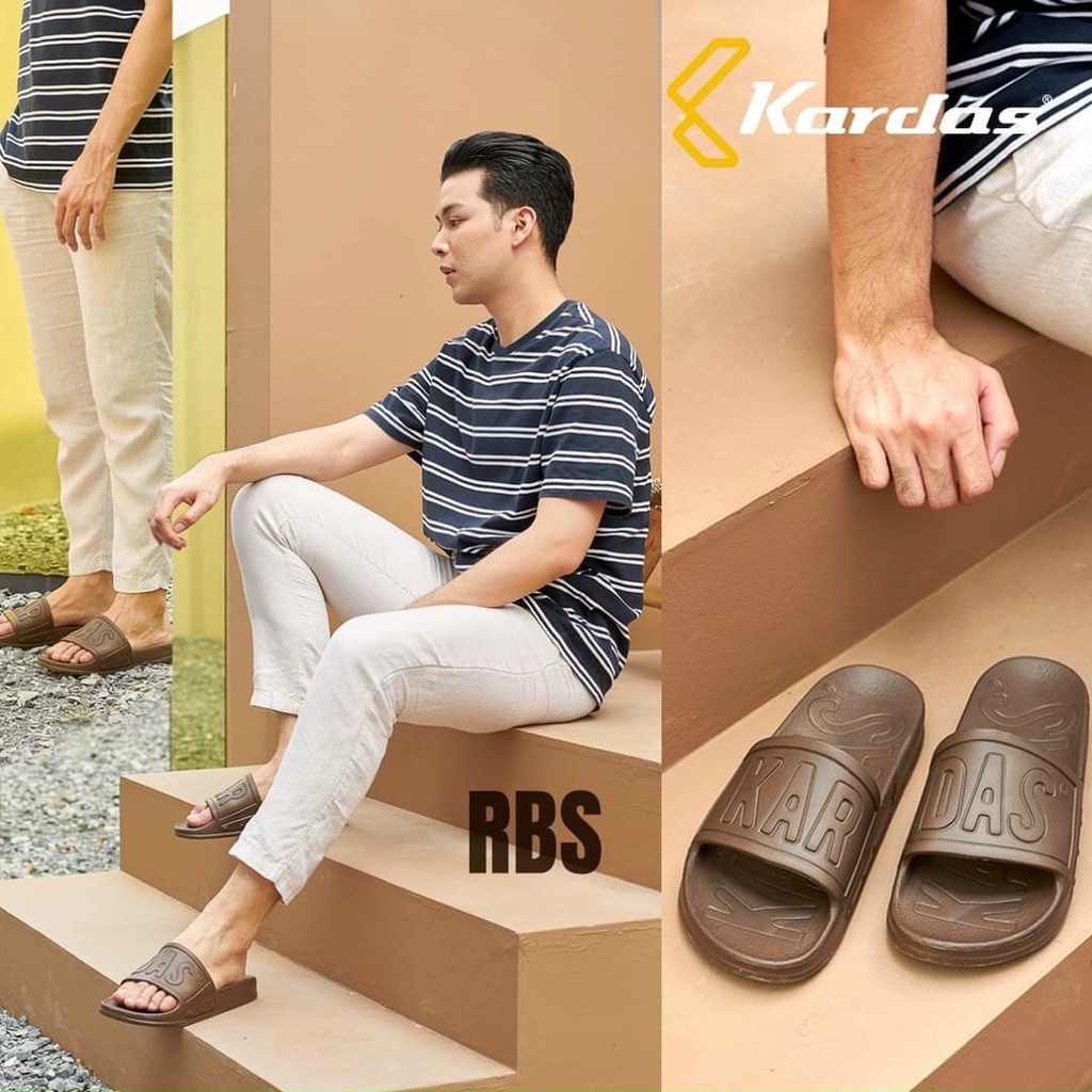 Dép nam đúc nguyên khối cao su mềm Thái Lan Kardas RBS