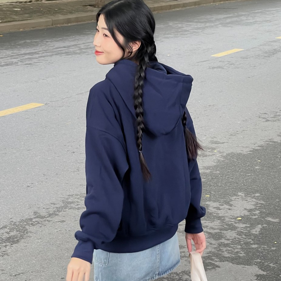 Calem Club - Áo Hoodie Chui Đầu nỉ lót bông thêu MOEW form Boxy