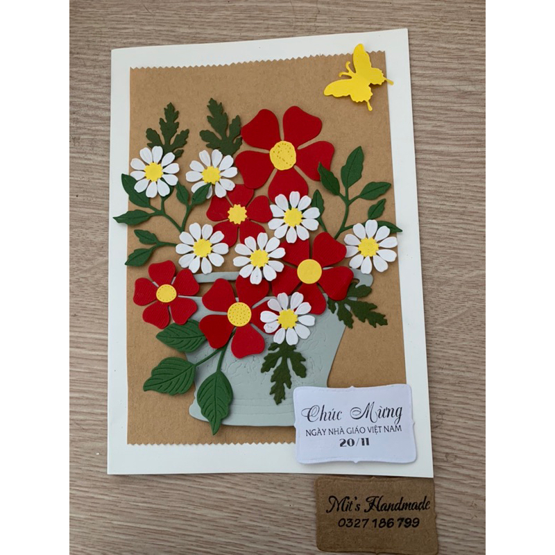 Hoa giấy mĩ thuật làm thiệp Handmade