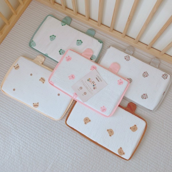 Gối cao su non tai gấu muslin CSN04 & gối em bé chống ngạt Monona CSN05  dùng cho bé, Chất Liệu Mềm Mịn, Thoáng khí