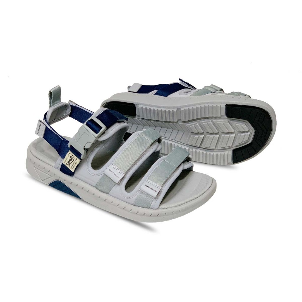 Giày Sandal Nam Nữ 3 Quai Ngang Yanki - YY00231 Xám Xanh