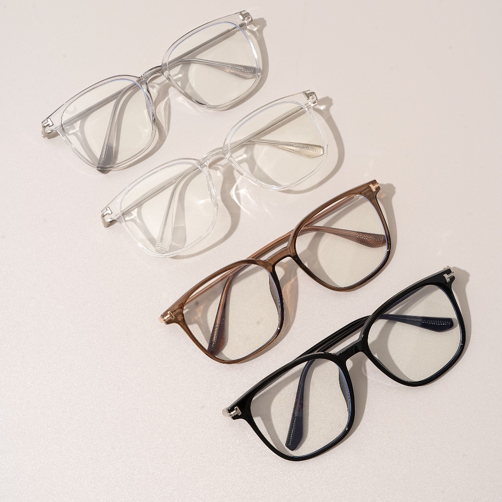 Kính vuông mắt to nam nữ LILYEYEWEAR gọng nhựa bền màu sắc thời trang 01283